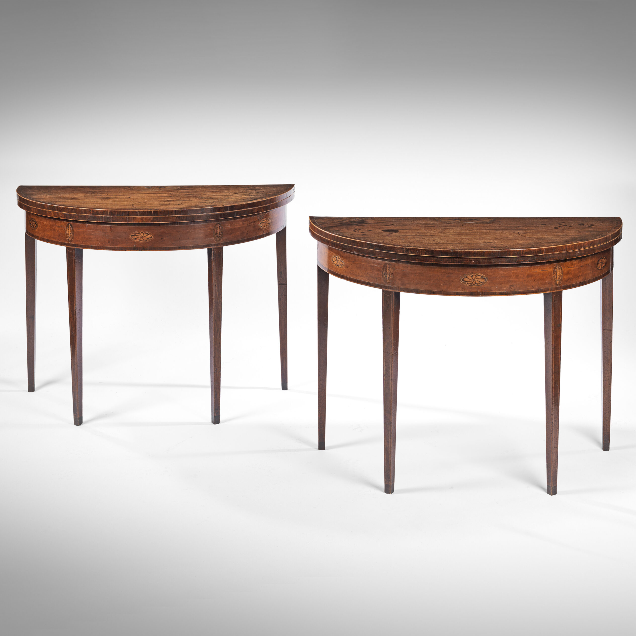 Pair George III mahogany Card Tables